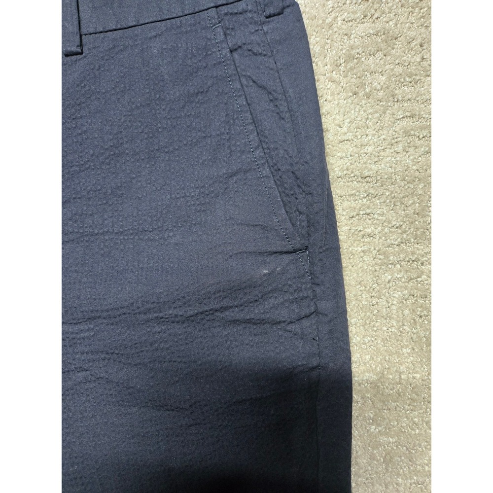 Brooks Brothers Mens Black Seersucker Cotton Shorts W36 Flat Front Casual